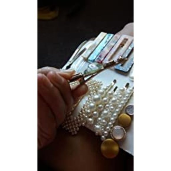 28 PCS Hingwah Pearls and Acrylic Resin Hair Clips, Handmade Hair Barret… main image 6